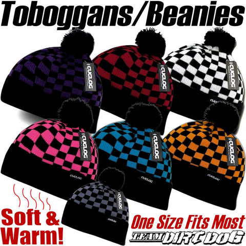 Wide Cuff, Knit Checker Beanie